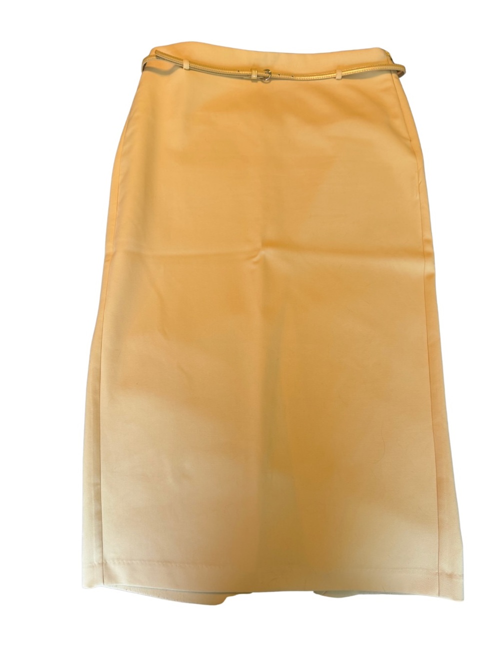Zara Pencil Skirt with Slim Belt in Butter Yellow